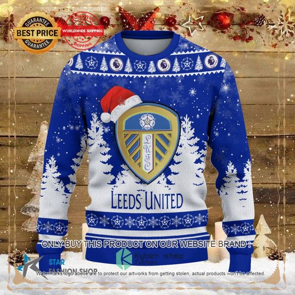 Leeds United Santa Hat Christmas Sweater 5 Leeds United Santa Hat Christmas Sweater word3