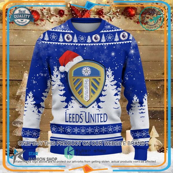 Leeds United Santa Hat Christmas Sweater 8 Leeds United Santa Hat Christmas Sweater word3