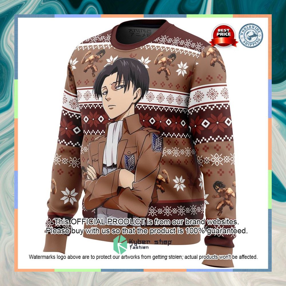 Levi Ackerman Attack on Titan Christmas Sweater 8 Levi Ackerman Attack on Titan Christmas Sweater word3