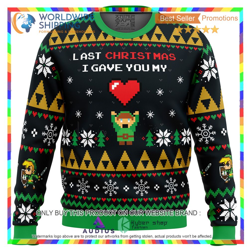 link to my heart legend of zelda ugly christmas sweater 2 22539