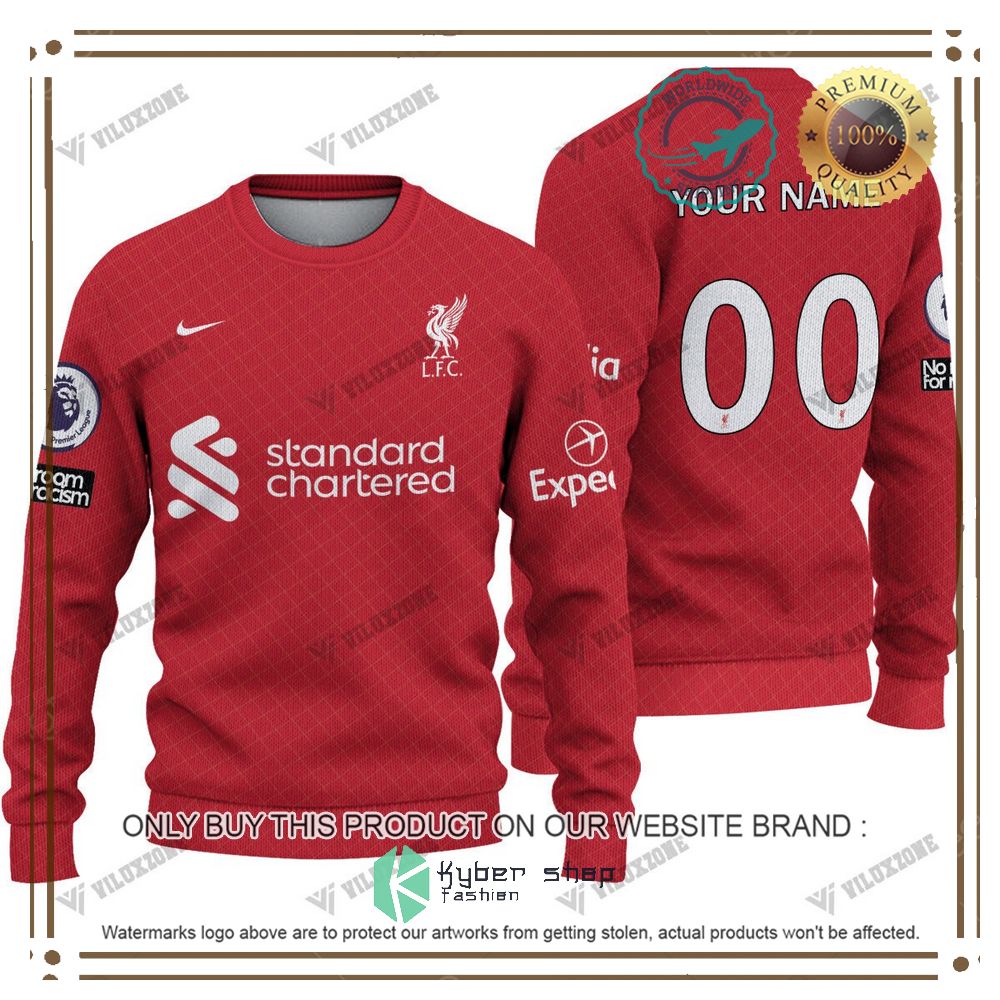 liverpool fc standard chartered personalized ugly christmas sweater 2 98973