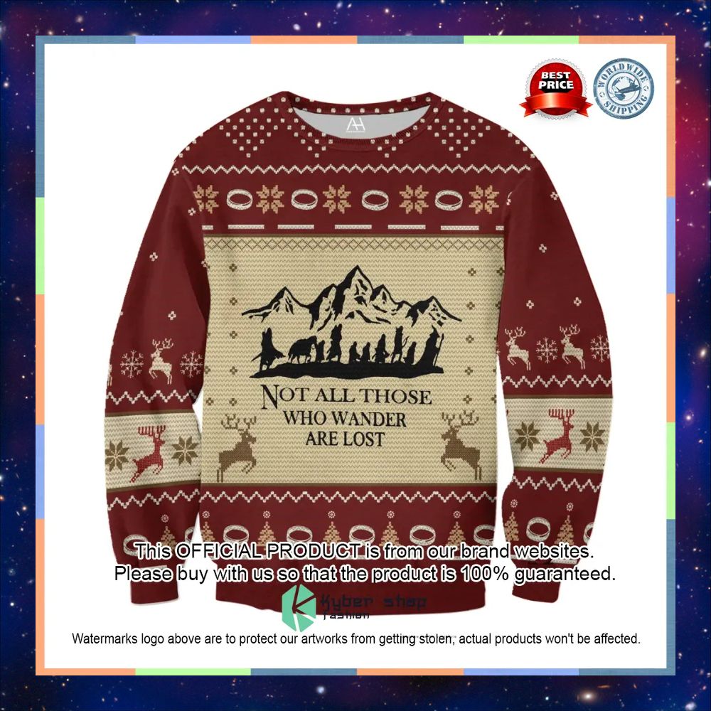 Lord Of The Ring Not all those who wander are lost Sweater Christmas 11
