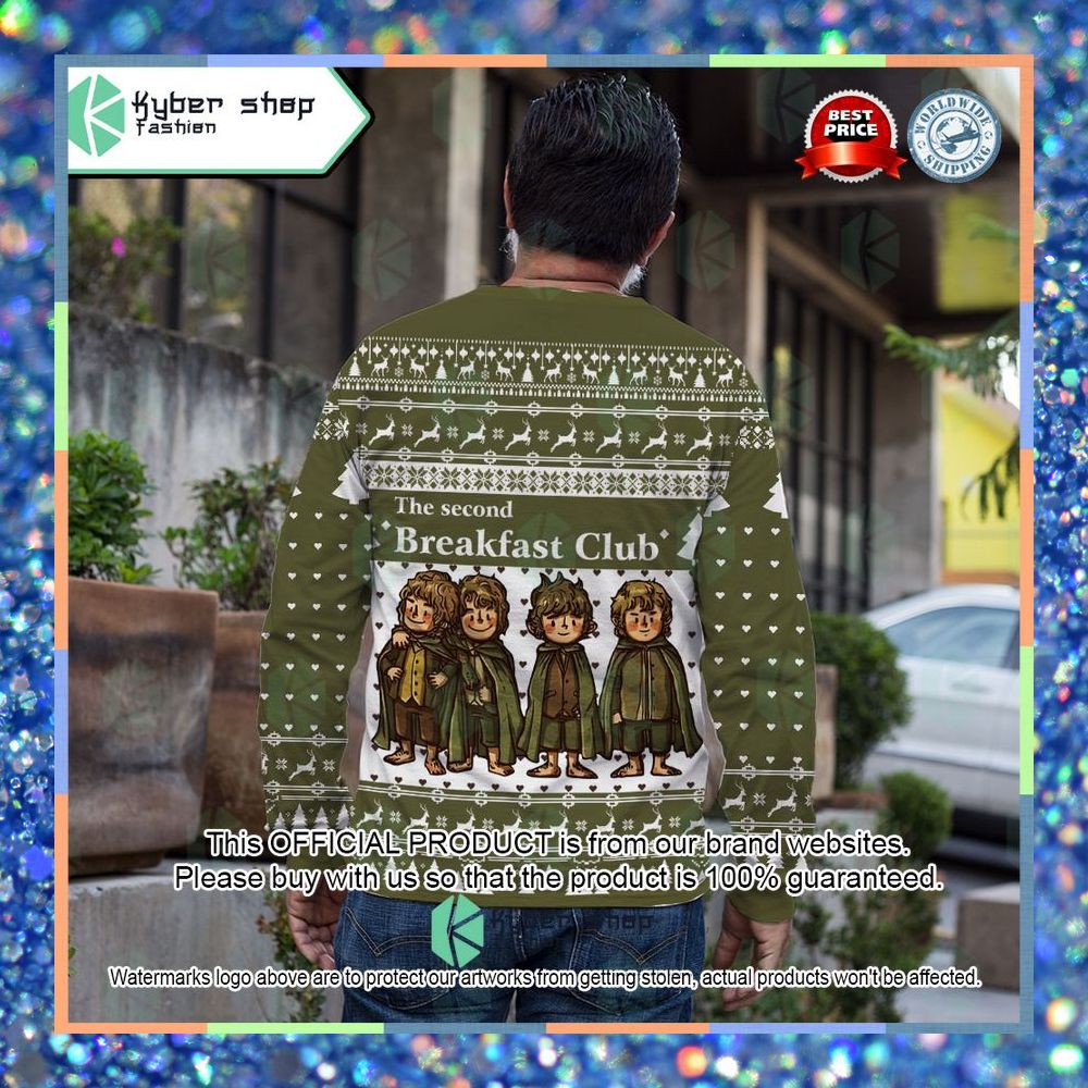 Lord of The Ring Second Breakfast Club green Christmas Sweater 8 Lord of The Ring Second Breakfast Club green Christmas Sweater word3