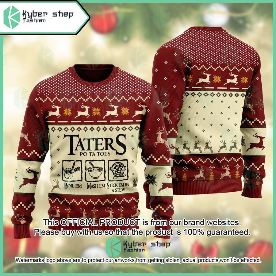 Lord Of The Rings Taters Potatoes Recipe red Christmas Sweater