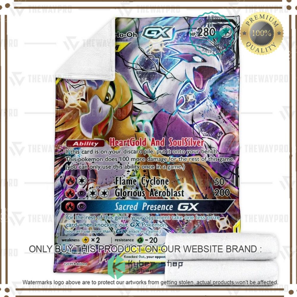 Lugia and Ho-oh GX Custom Pokemon Soft Blanket 3 lugia and ho oh gx custom pokemon soft blanket 3 91110