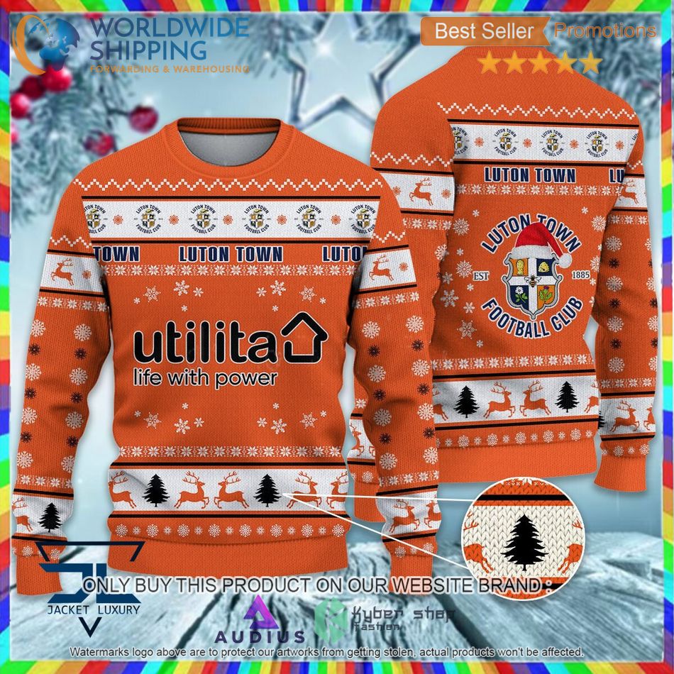 luton town f c efl ugly christmas sweater 1 76353