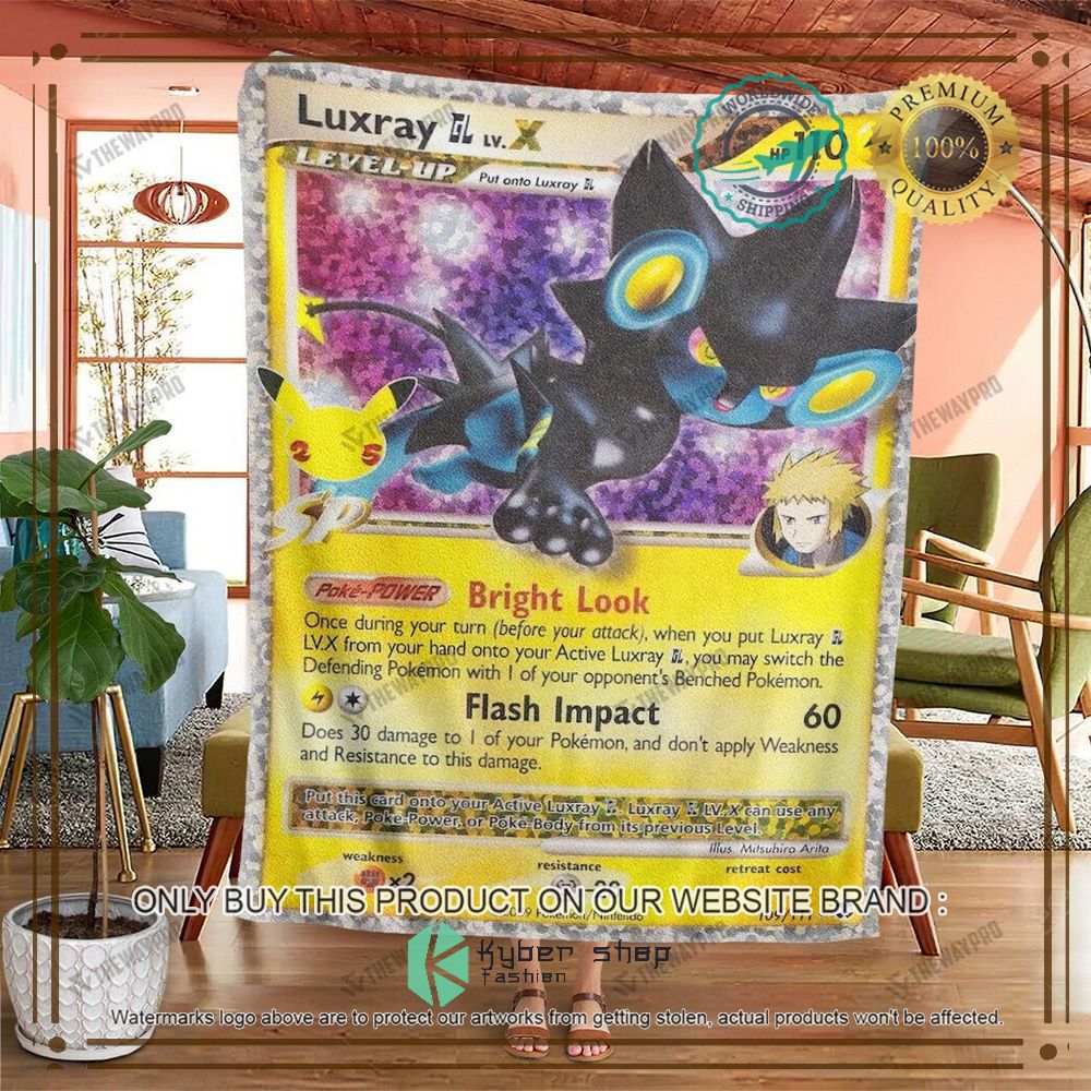 luxray gl x celebrations anime pokemon blanket 2 35903