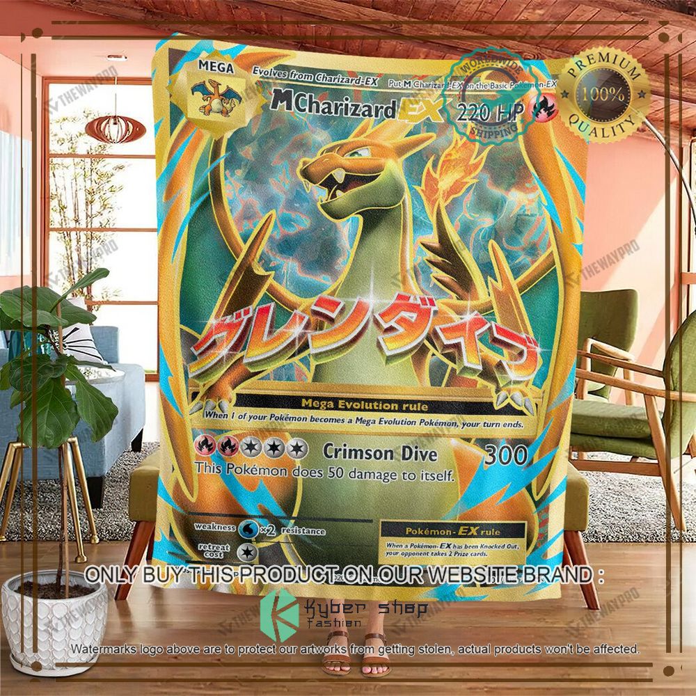 m charizard ex evolutions anime pokemon blanket 2 60642