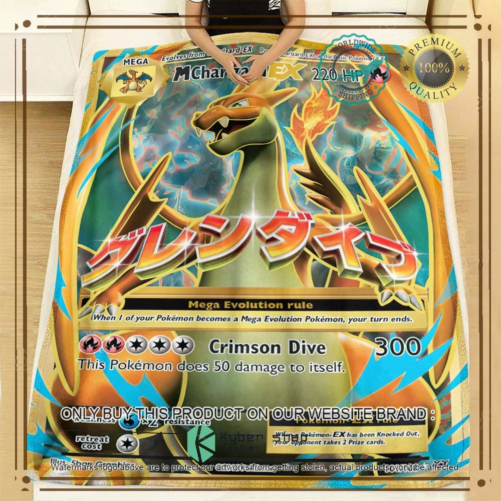 M Charizard-EX Evolutions Anime Pokemon Blanket 3 m charizard ex evolutions anime pokemon blanket 3 23069