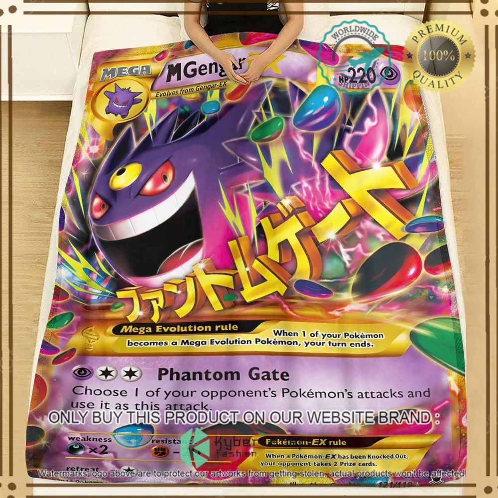 M Gengar EX Phantom Forces Custom Pokemon Soft Blanket 3 m gengar ex phantom forces custom pokemon soft blanket 3 87594