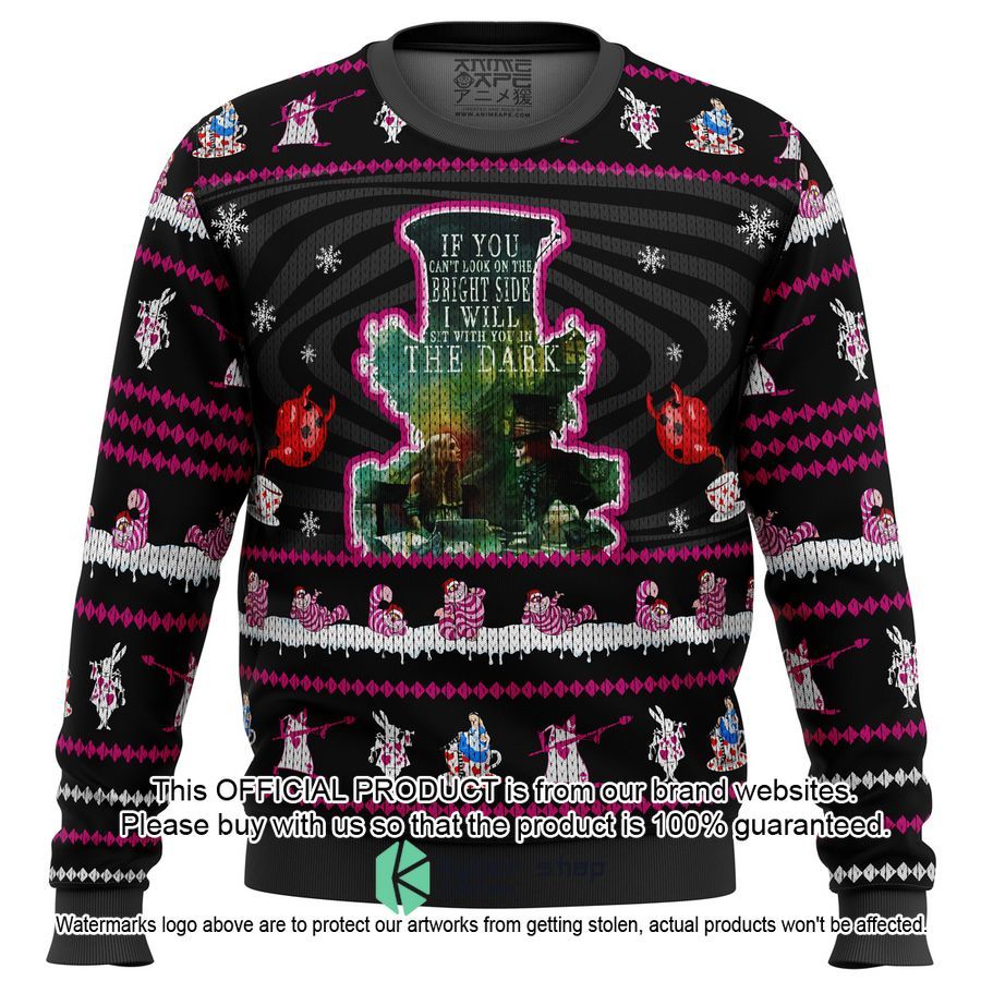 Mad Hatter Alice In Wonderland Christmas Sweater word1