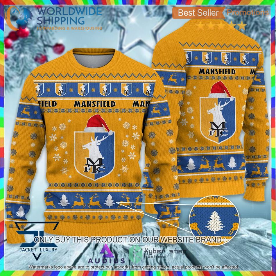 mansfield town efl ugly christmas sweater 1 71267