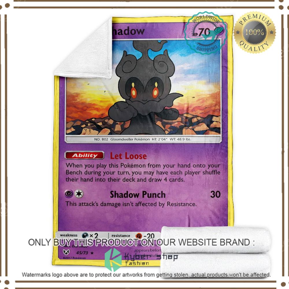 Marshadow Shining Legends Custom Pokemon Soft Blanket 3 marshadow shining legends custom pokemon soft blanket 3 94158
