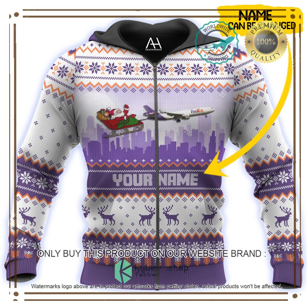 McDonnell Douglas FEDEX DC-10-30F With Santa Custom Name 3D Hoodie, Shirt 4 mcdonnell douglas fedex dc 10 30f with santa custom name 3d hoodie shirt 4 46714