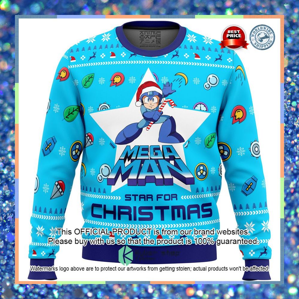 Mega Man Mega Christmas Christmas Sweater 3 Mega Man Mega Christmas Christmas Sweater word3