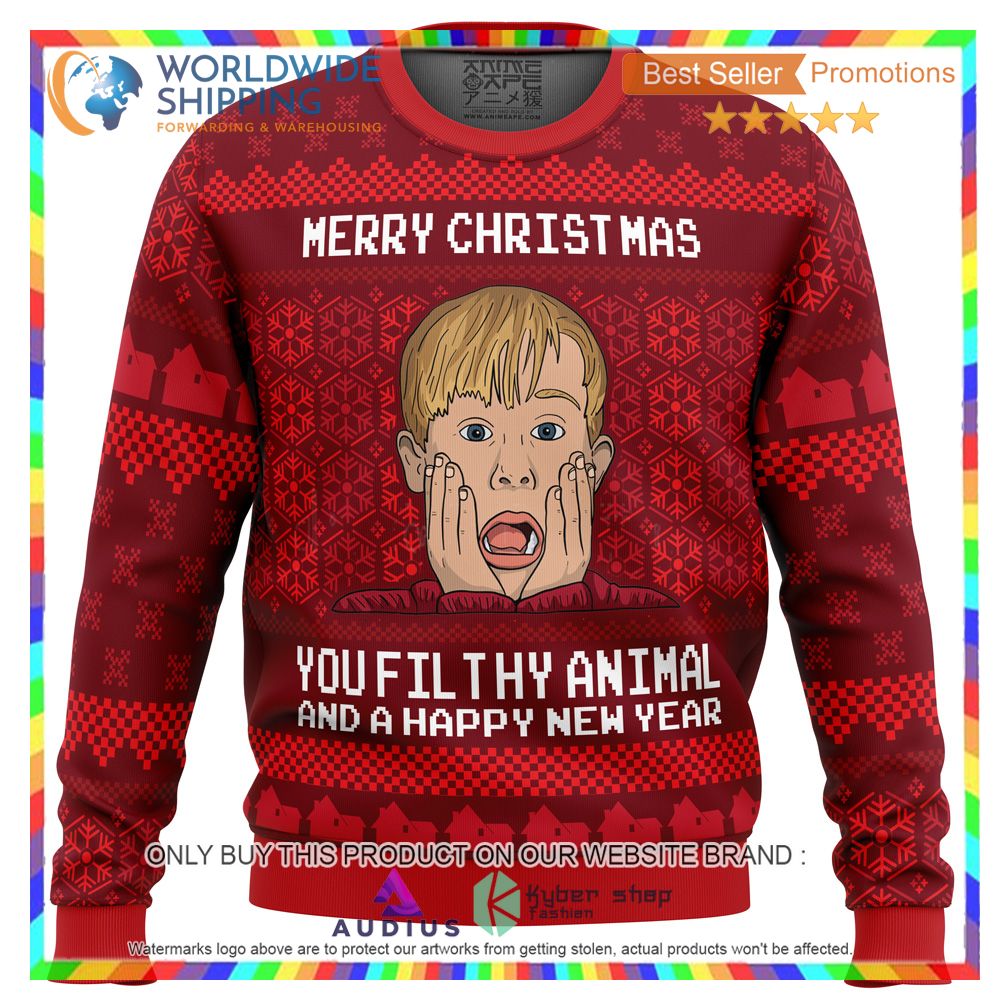 merry christmas home alone ugly christmas sweater 1 97876