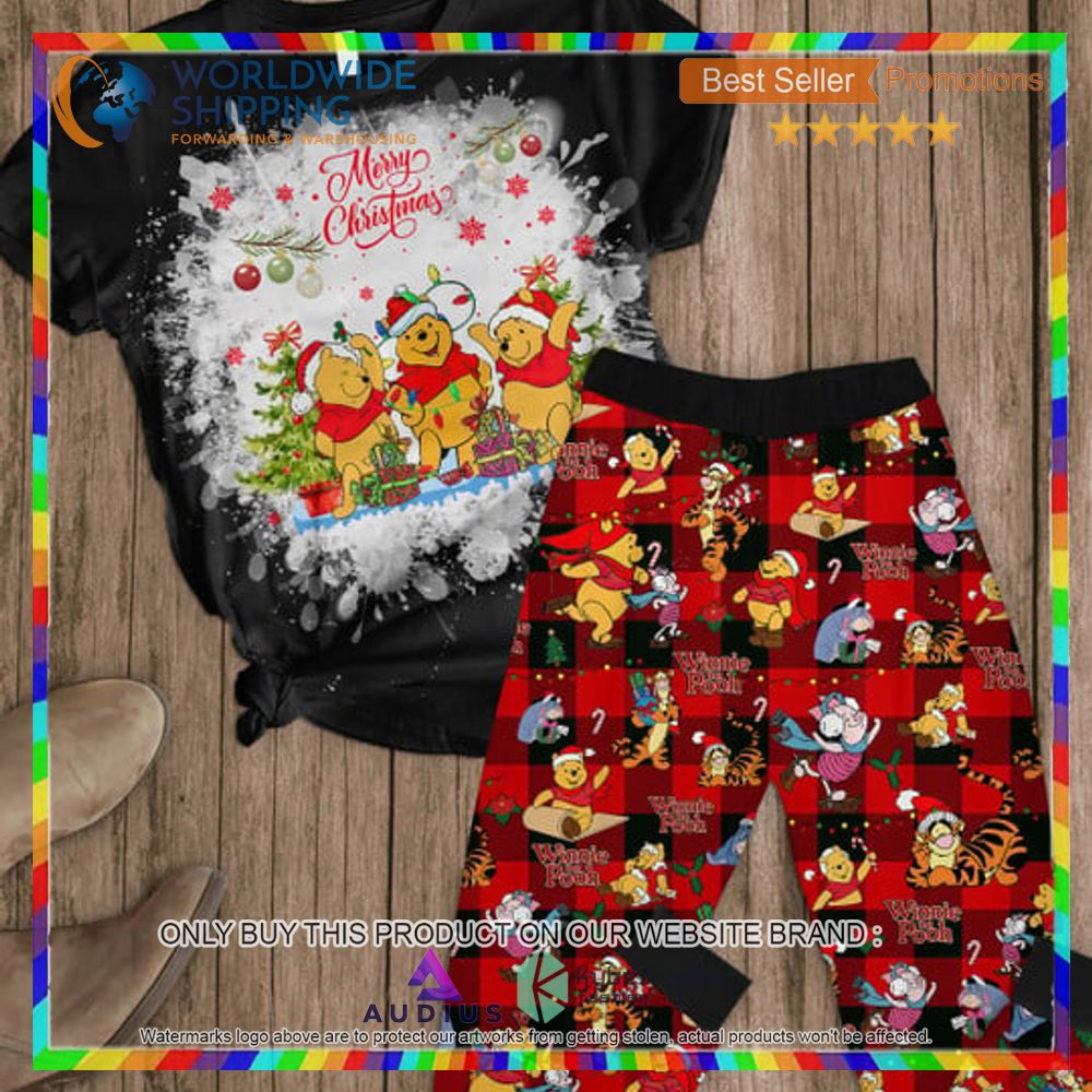 merry christmas winnie the pooh black pajamas set 1 2950