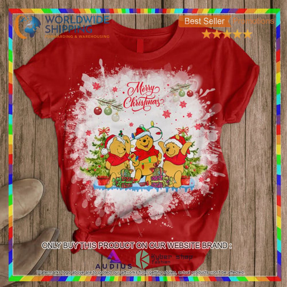 merry christmas winnie the pooh red pajamas set 2 97267