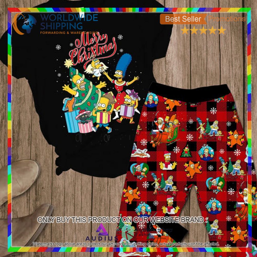 merry christmasthe simpsons black pajamas set 1 72060
