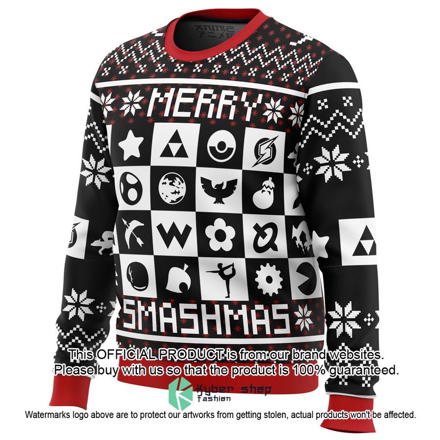 Merry Smashmas Super Smash Bros Christmas Sweater 3 Merry Smashmas Super Smash Bros Christmas Sweater word3