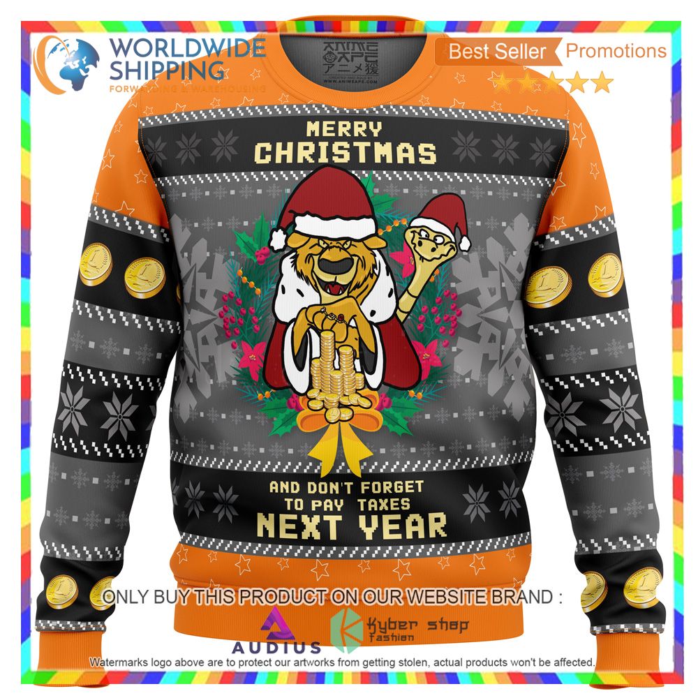 merry taxes christmas robin hood ugly christmas sweater 1 51999