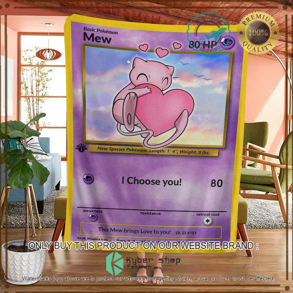 mew i choose you custom pokemon soft blanket 2 42805