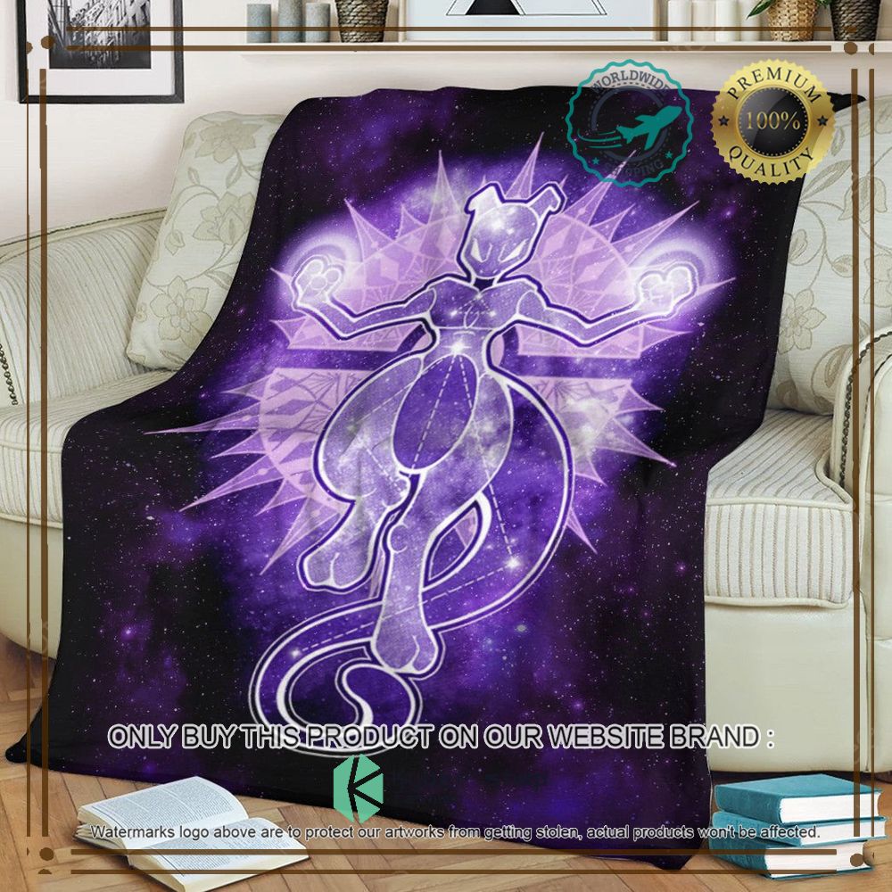 mewtwo starry sky of wrath anime pokemon blanket 1 48623