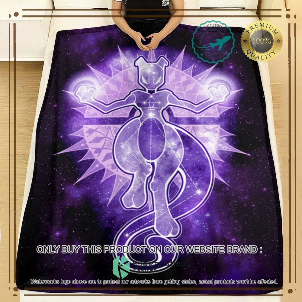 mewtwo starry sky of wrath anime pokemon blanket 2 57076