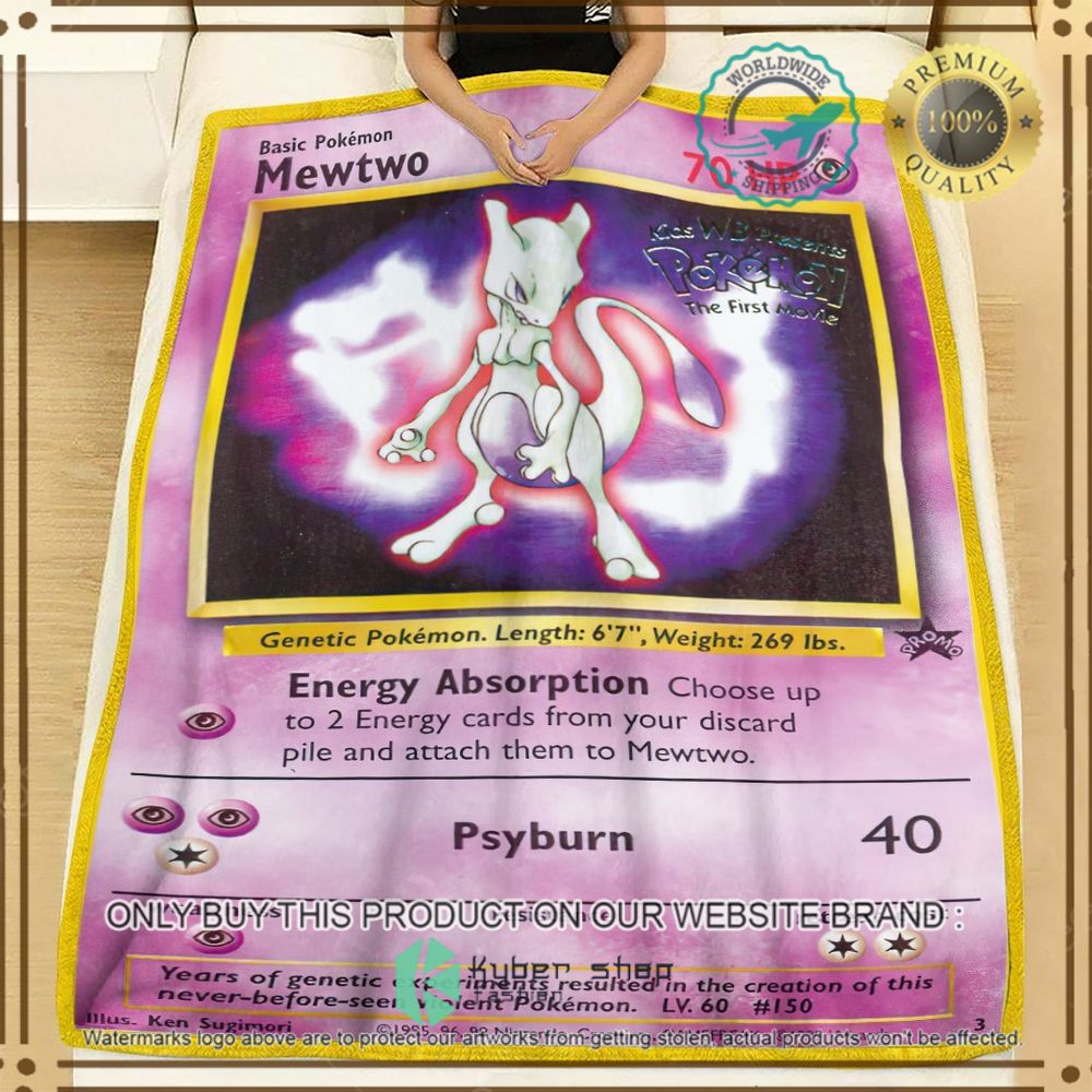 Mewtwo Wizards Black Star Custom Pokemon Soft Blanket 3 mewtwo wizards black star custom pokemon soft blanket 3 21823
