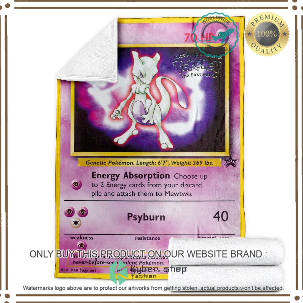 Mewtwo Wizards Black Star Custom Pokemon Soft Blanket 4 mewtwo wizards black star custom pokemon soft blanket 4 74629