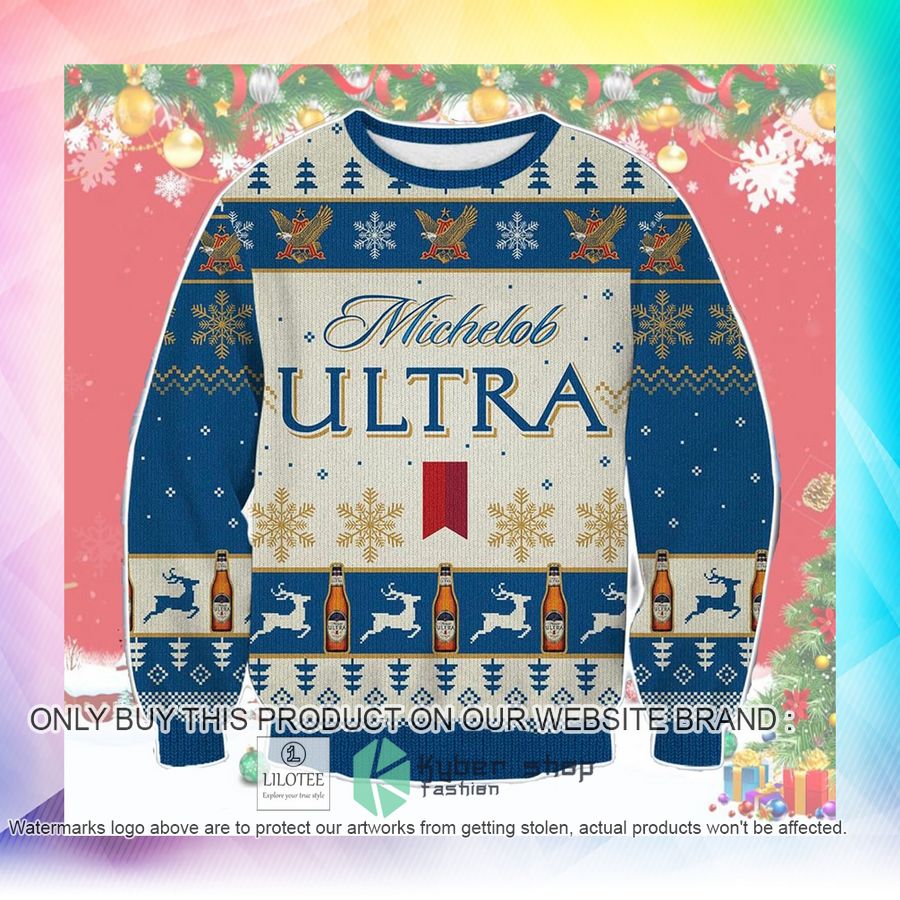 michelob ultra christmas sweater sweatshirt 2 86474