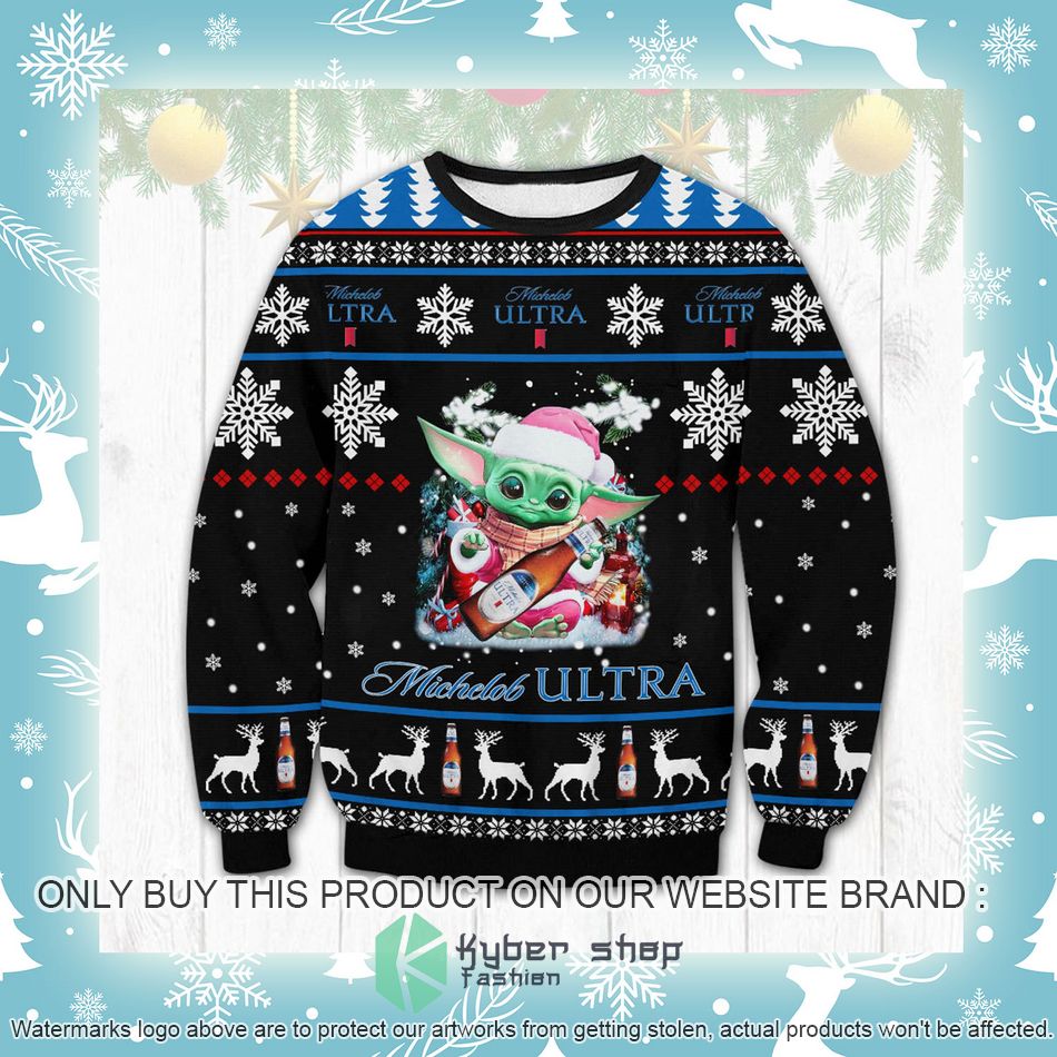 Michelob Ultra Yoda Xmas Ugly Christmas Sweater 3 michelob ultra yoda xmas ugly christmas sweater 3 14690