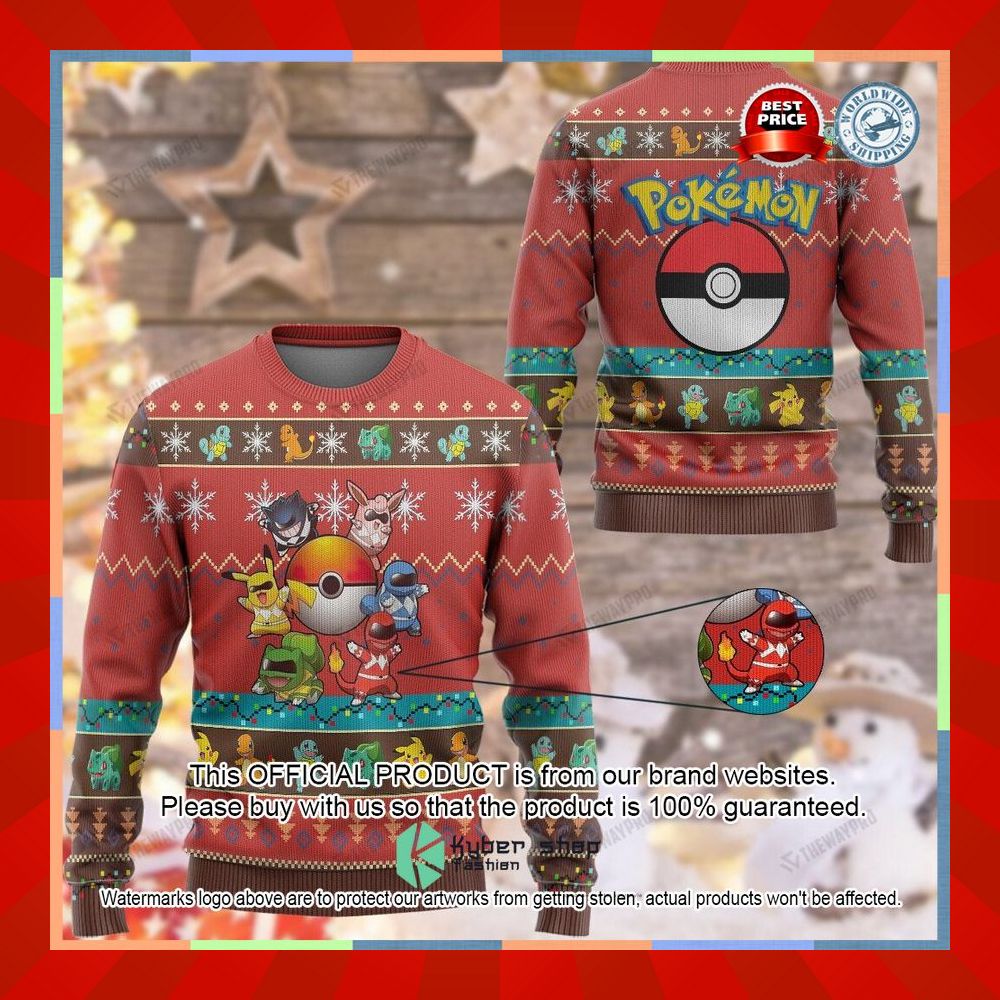 Mighty Morphin Go Go Poke Ranger Christmas Sweater 7