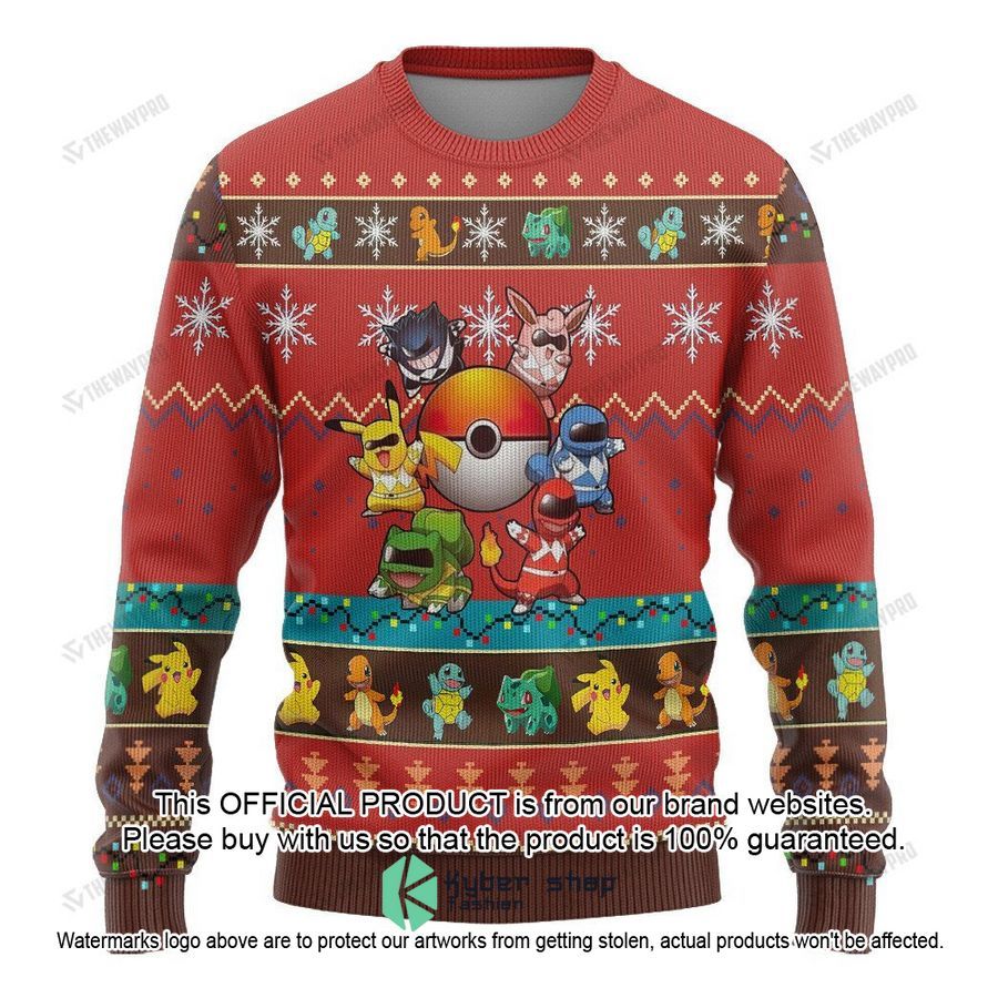 Mighty Morphin Go Go Poke Ranger Christmas Sweater 14