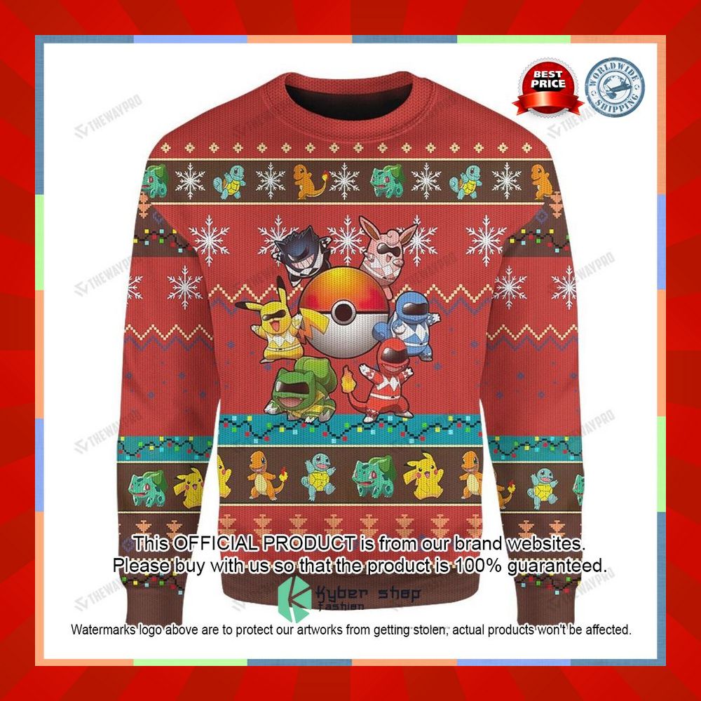 Mighty Morphin Go Go Poke Ranger Christmas Sweater 11