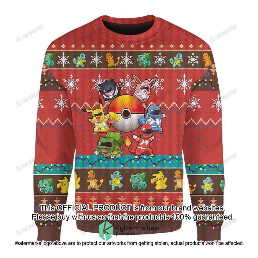 Mighty Morphin Go Go Poke Ranger Christmas Sweater 16