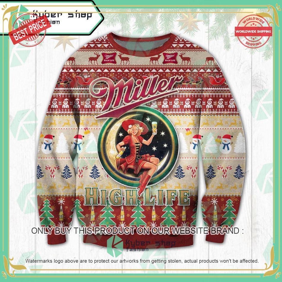 miller high life ugly christmas sweater 1 44564