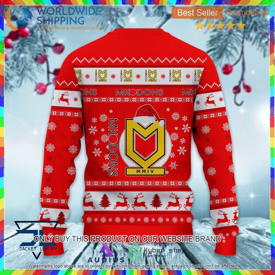 Milton Keynes Dons EFL Ugly Christmas Sweater 3 milton keynes dons efl ugly christmas sweater 3 16690