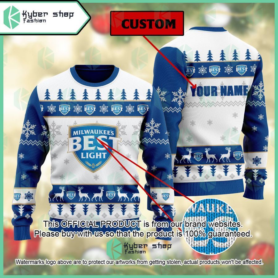 Milwaukee's Best Ice Custom Name ugly Sweater word1