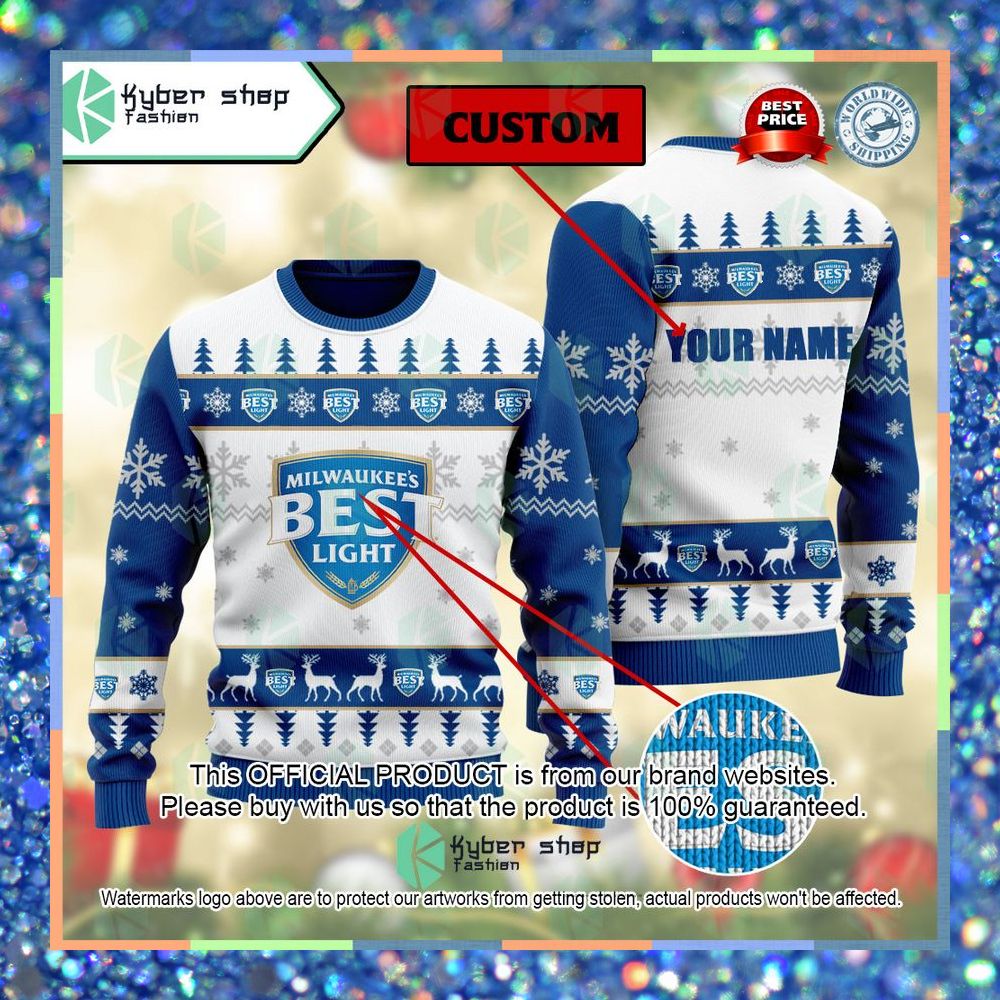 Milwaukee's Best Ice Custom Name ugly Sweater 6 Milwaukee's Best Ice Custom Name ugly Sweater word3