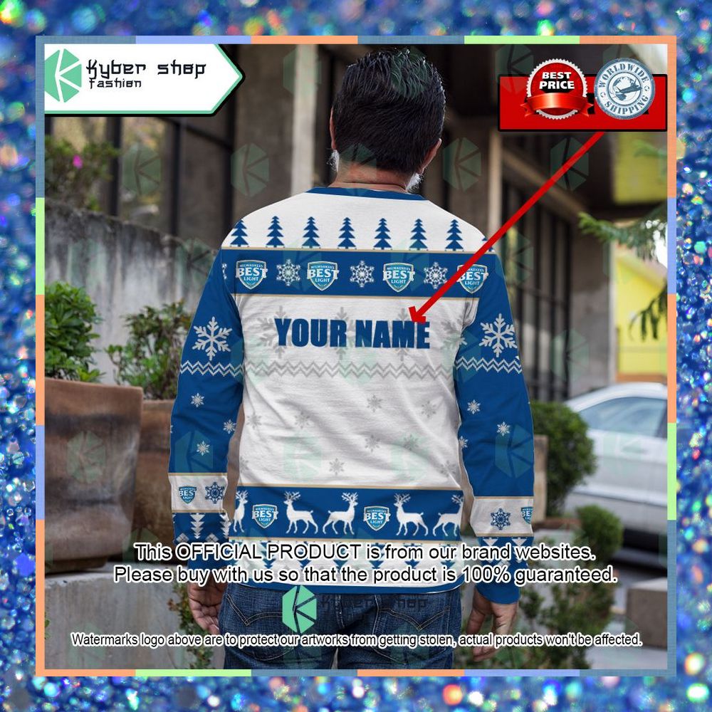 Milwaukee's Best Ice Custom Name ugly Sweater 8 Milwaukee's Best Ice Custom Name ugly Sweater word3