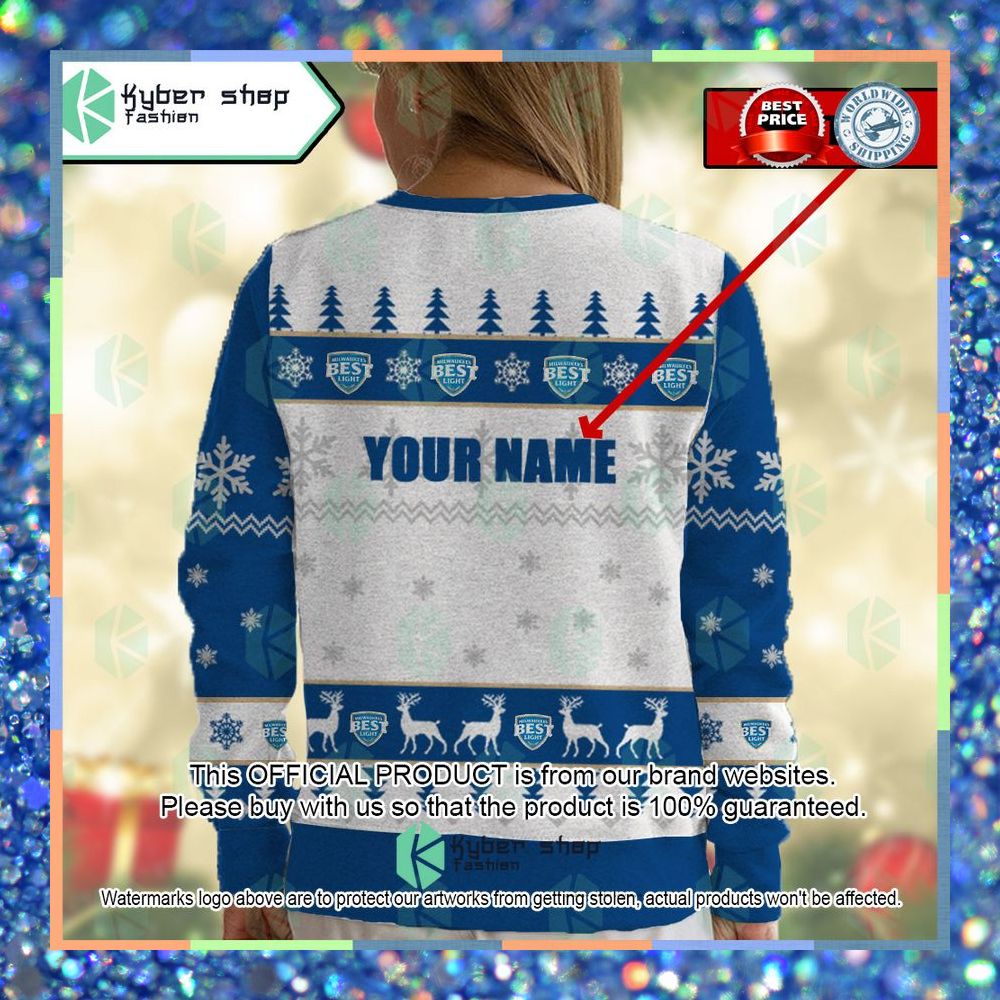 Milwaukee's Best Ice Custom Name ugly Sweater 10 Milwaukee's Best Ice Custom Name ugly Sweater word3