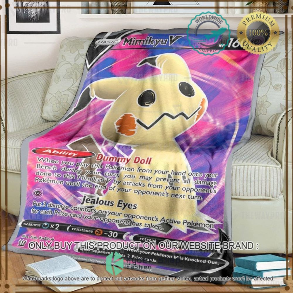 mimikyu v battle styles custom pokemon soft blanket 1 10036