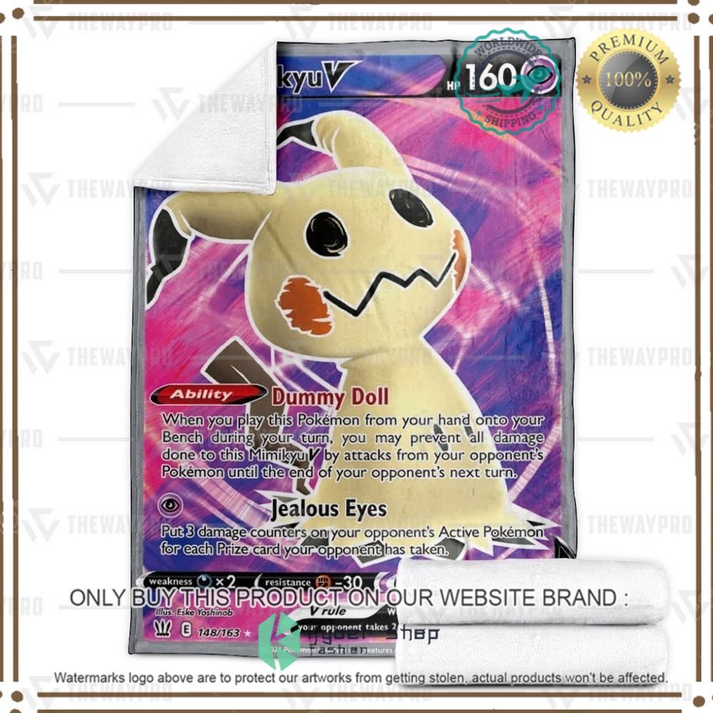 Mimikyu V Battle Styles Custom Pokemon Soft Blanket 3 mimikyu v battle styles custom pokemon soft blanket 3 85152