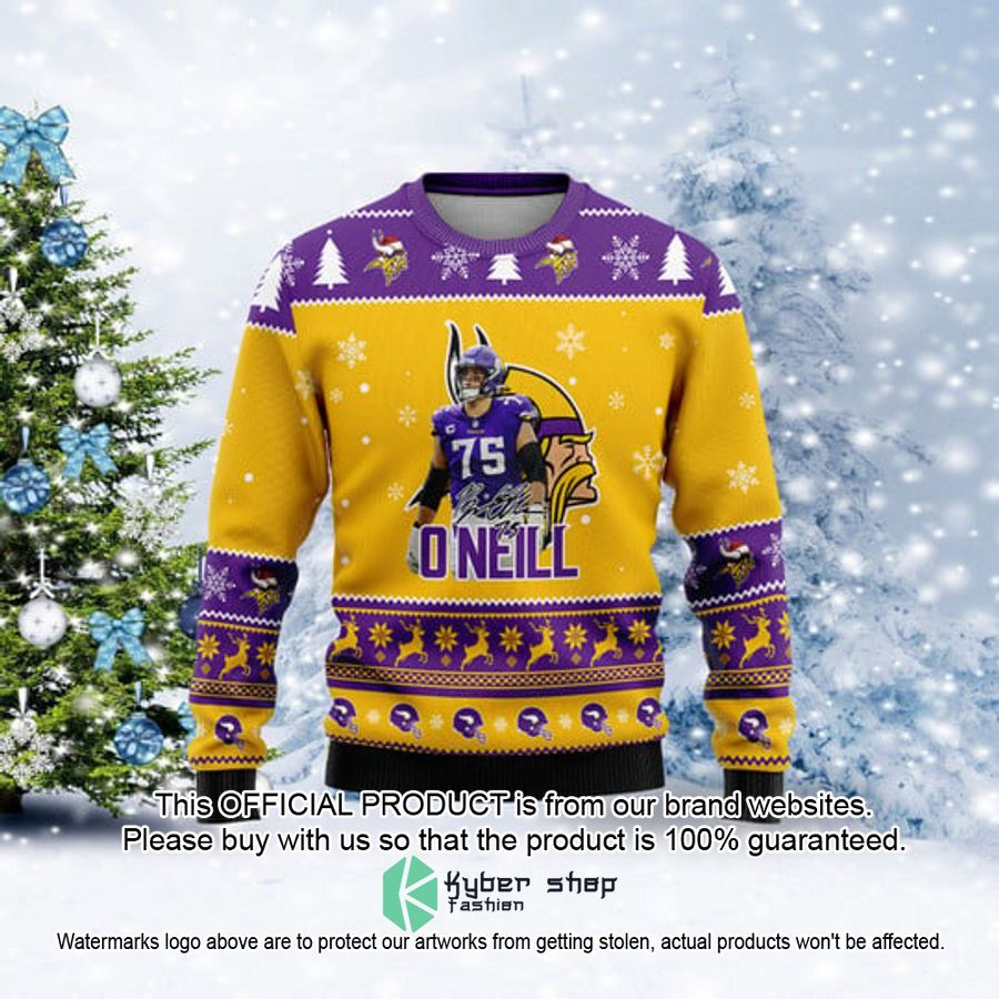 Minnesota Vikings Brian O'Neill Super Bowl Lvii Champions 2023 Christmas Sweater 17