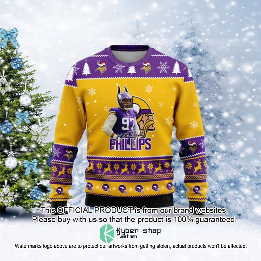 Minnesota Vikings Harrison Phillips Super Bowl Lvii Champions 2023 Christmas Sweater 17