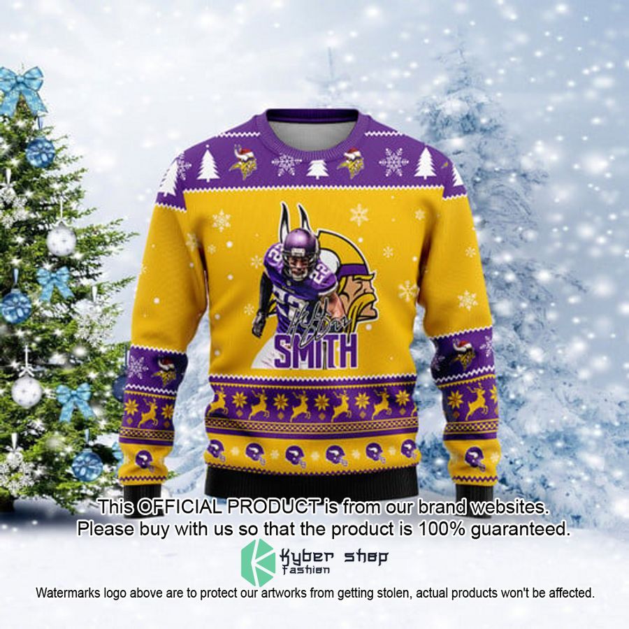 Minnesota Vikings Harrison Smith 22 Christmas Sweater 7