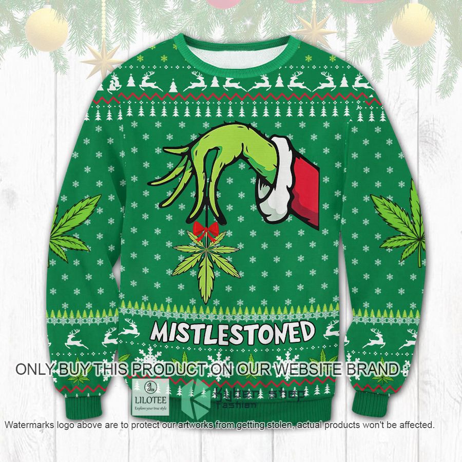 mistlestoned weed christmas sweater sweatshirt 1 78126