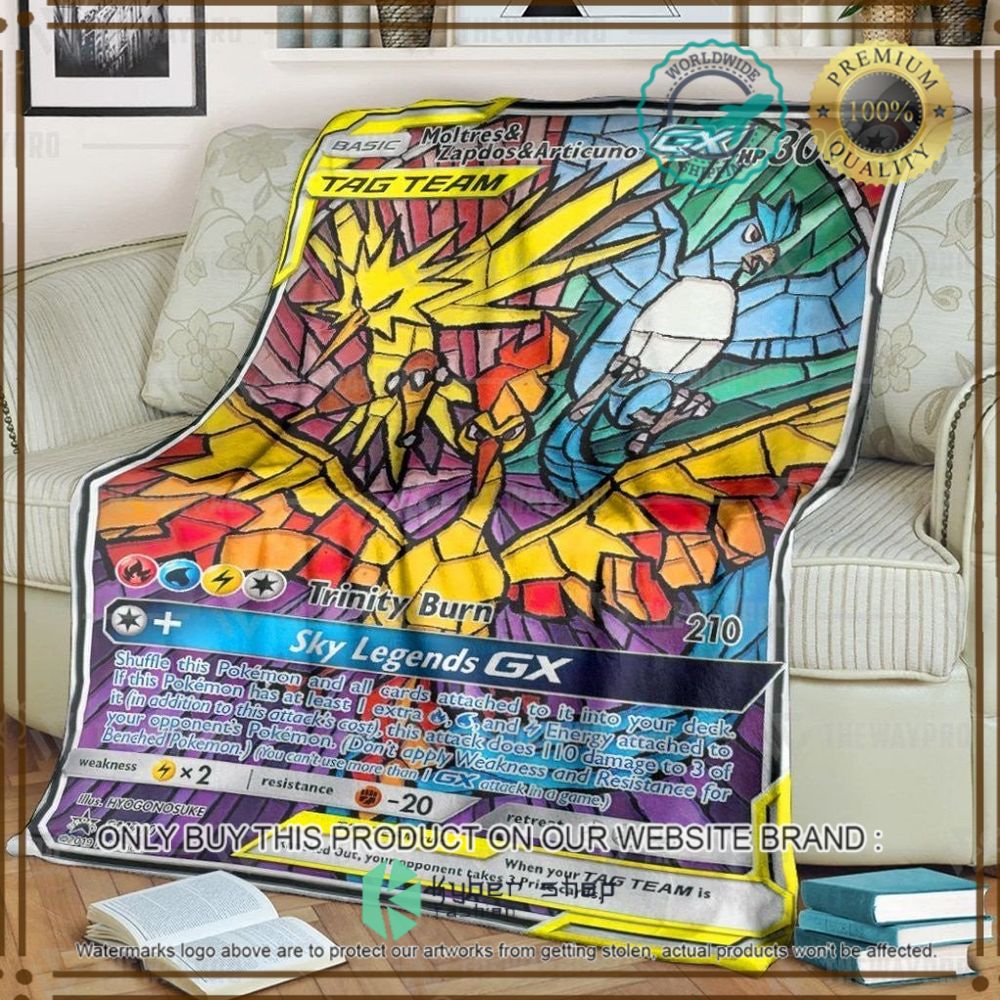 moltres and zapdos and articuno gx custom pokemon soft blanket 1 66988