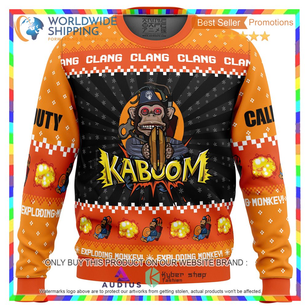 monkey bomb call of duty ugly christmas sweater 1 40450
